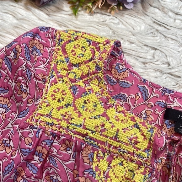 J. Crew Embroidered Cotton Voile Top in Block Print sz XS - Picture 4 of 12